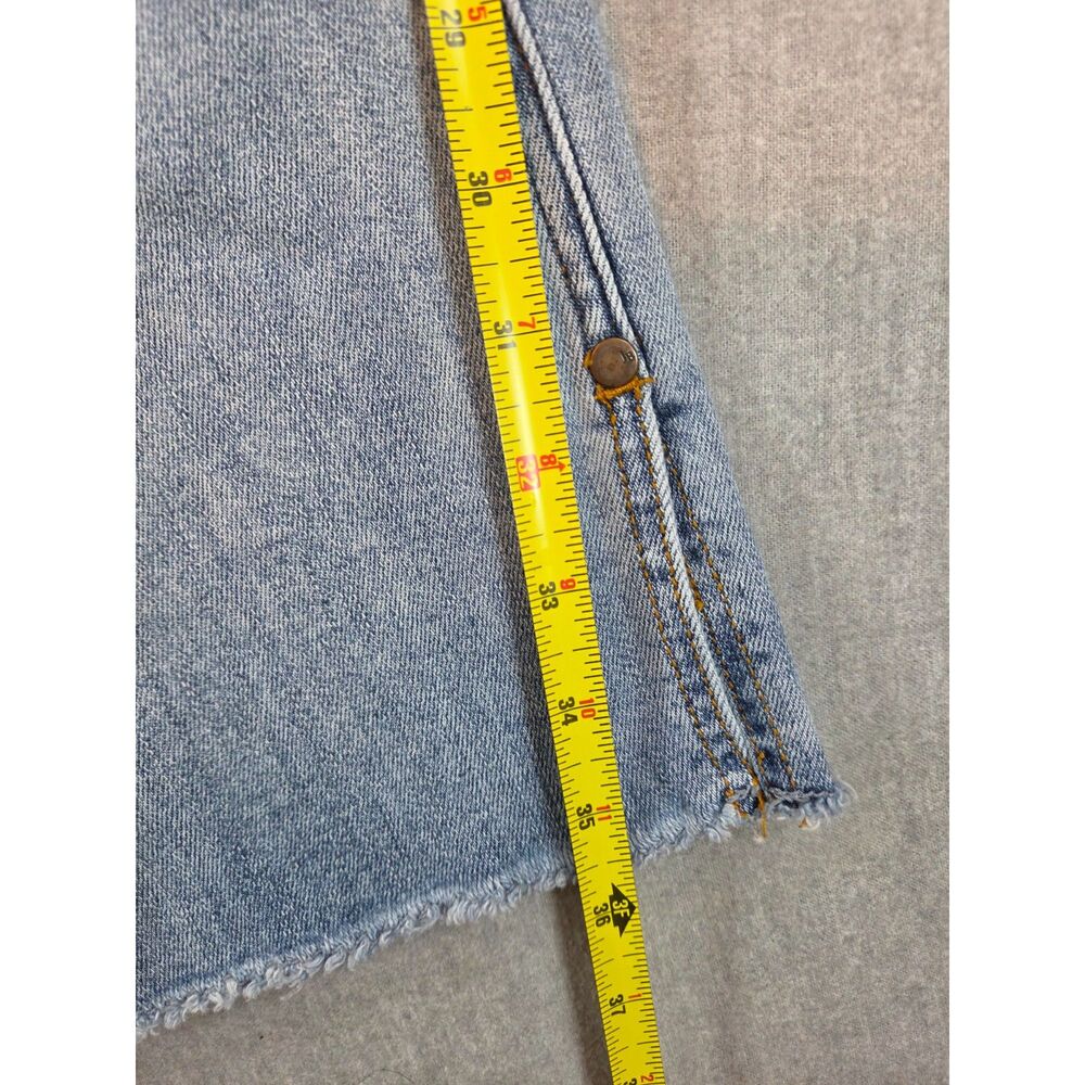 Judy Blue 15/32 Straight Leg Jeans Light Wash Raw Frayed Hem Stretch Denim - Picture 8 of 9